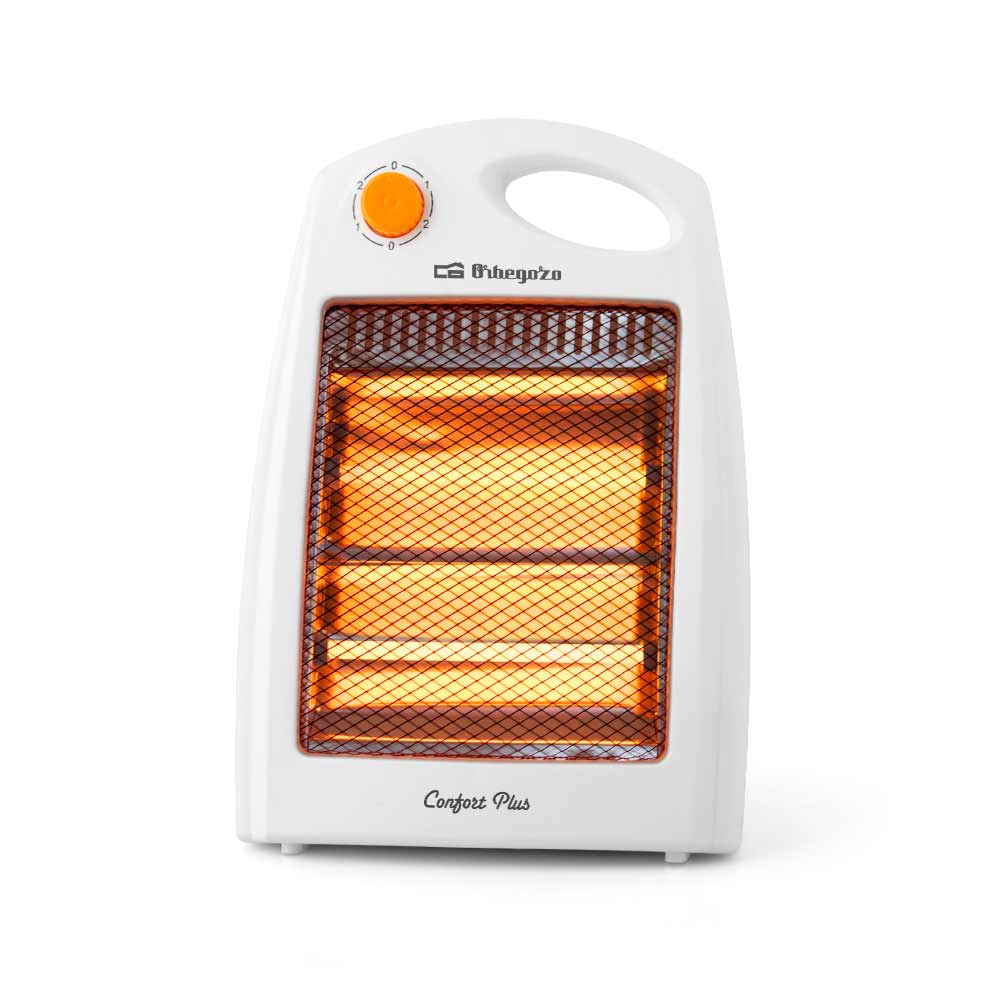 Orbegozo BP 5007 Poêle à Quartz Compact - Chaleur Intense et Uniforme par Rayonnement - 2 Niveaux de Puissance - Système de Sécurité Anti-Basculement