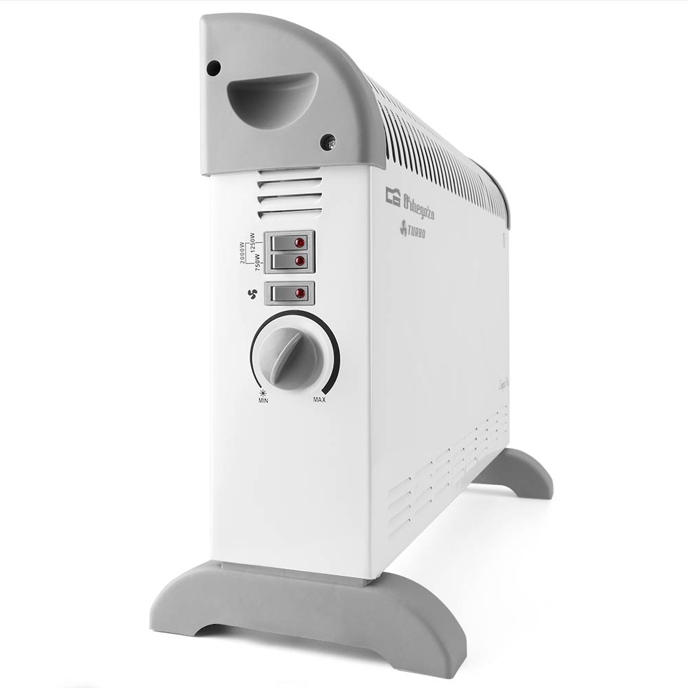 Orbegozo Convecteur Cvt-2000 Turbo - Interrupteurs Lumineux Puissants à Chauffage Homogène et Rapide - Thermostat Réglable - Protection contre la Surchauffe Idéal pour les Petits Espaces