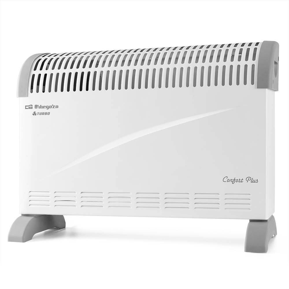 Orbegozo Convecteur Cvt-2000 Turbo - Interrupteurs Lumineux Puissants à Chauffage Homogène et Rapide - Thermostat Réglable - Protection contre la Surchauffe Idéal pour les Petits Espaces