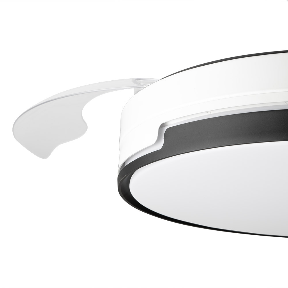 Orbegozo CP 134105 Ventilateur de Plafond Elegance Efficace et Silencieux - Pales Rétractables - Moteur DC - Lumière LED - Télécommande - Système Réversible - Minuterie Programmable