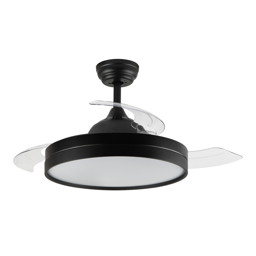 Orbegozo CP 137105 Ventilateur de Plafond Elegance Efficace et Silencieux - Pales Rétractables - Moteur DC - Lumière LED - Télécommande - Ventilation Réversible - Minuterie Programmable