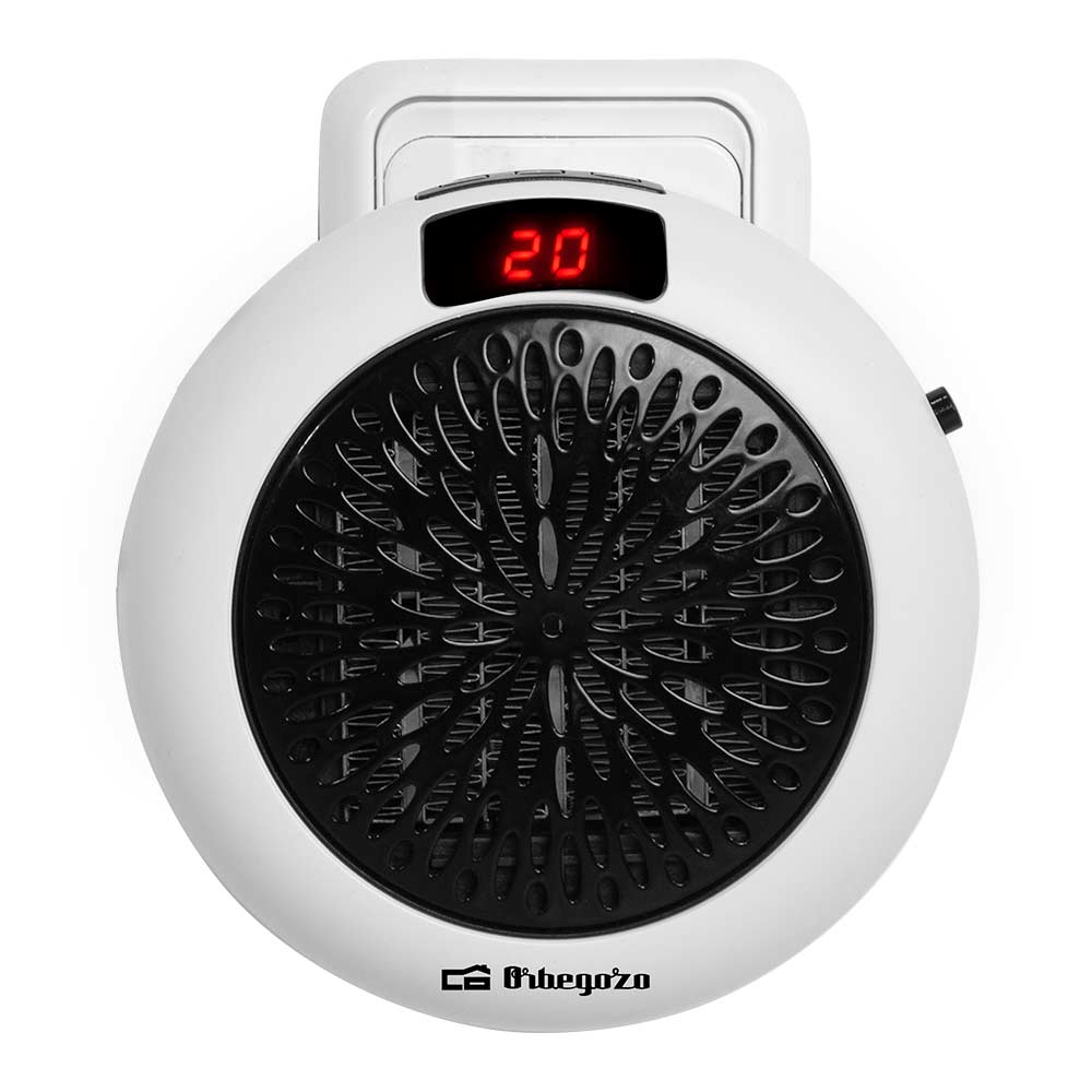 Orbegozo CR 4000 Mini Chauffage Plug-in Céramique - Puissant et Programmable - Idéal pour les Petits Espaces - Affichage LED et Thermostat Réglable - Sans Fil - 600W