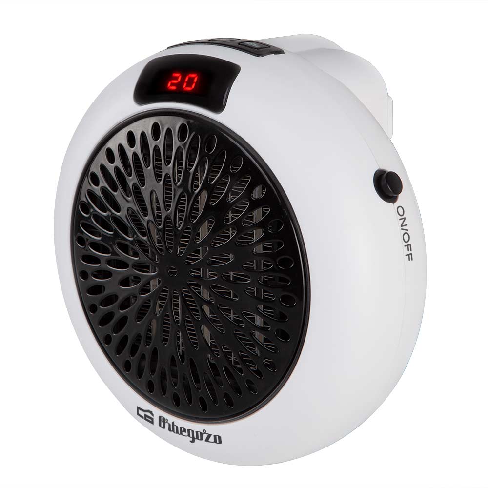 Orbegozo CR 4000 Mini Chauffage Plug-in Céramique - Puissant et Programmable - Idéal pour les Petits Espaces - Affichage LED et Thermostat Réglable - Sans Fil - 600W