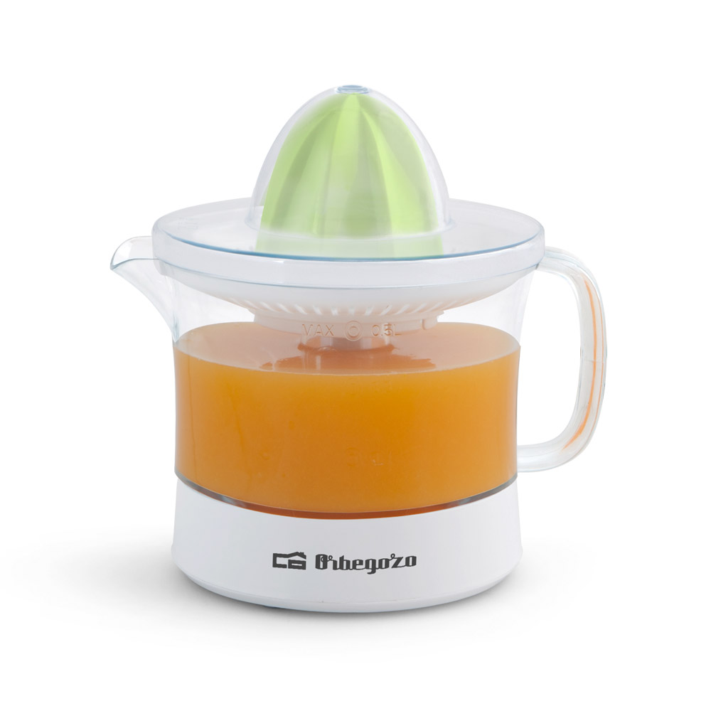 Orbegozo EP 1510 Presse-agrumes pratique et puissant - Puissance 25W - Capacité 0,5L - Protection des arômes - Rotation bidirectionnelle - Accessoires lavables - Fonction automatique