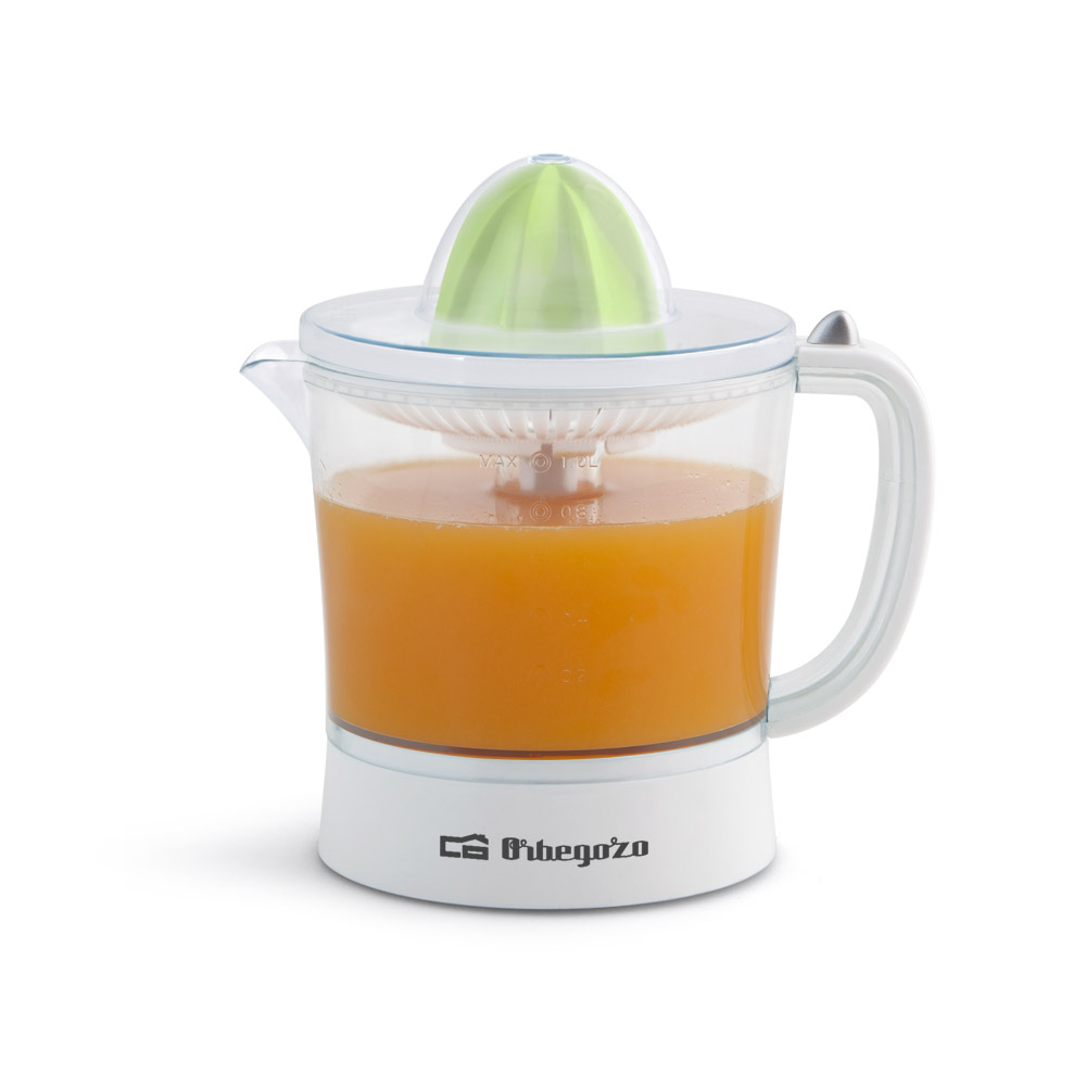 Orbegozo EP 2210 Presse-agrumes pratique et puissant - Puissance 25 W - Capacité 1 litre - Fonction rotation et démarrage automatique - Régulateur de pulpe - Accessoires lavables au lave-vaisselle
