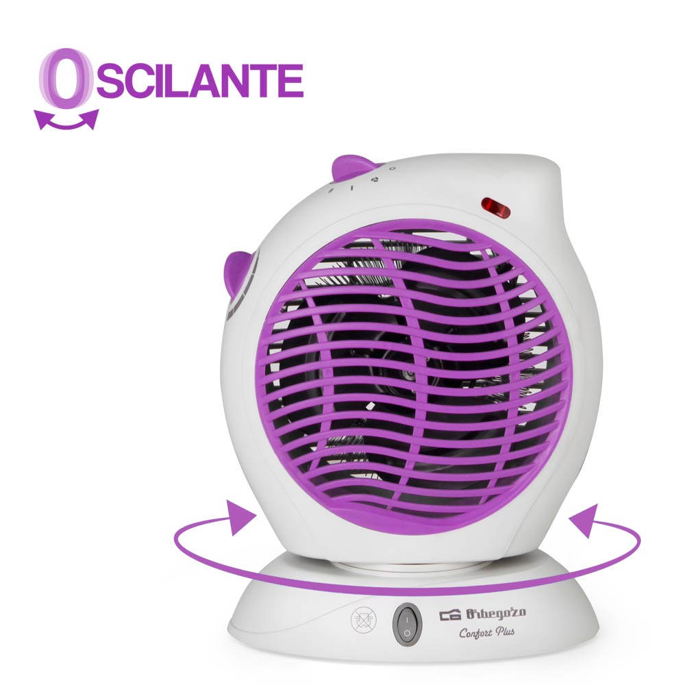 Orbegozo FH 5580 Chauffage vertical oscillant - Contrôle de température réglable - Protection contre la surchauffe - Fonction de ventilateur de chaleur et d'air froid instantanés