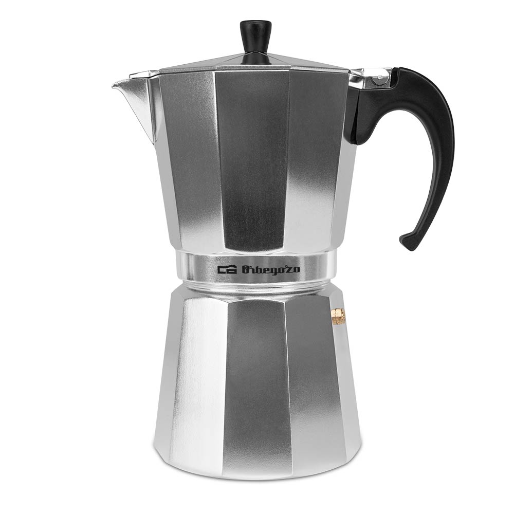 Orbegozo KF 1200 Cafetière Italienne en Aluminium Prépare 12 Tasses de Café Aromatique et Poignée Ergonomique Exquise - Soupape de Sécurité et Nettoyage Facile Idéale pour Partager des Moments Spéciaux