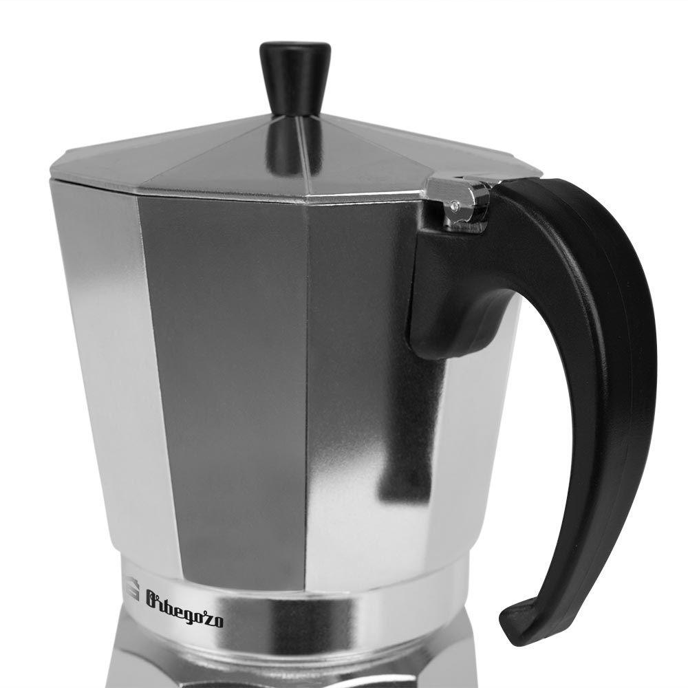 Orbegozo KF 1200 Cafetière Italienne en Aluminium Prépare 12 Tasses de Café Aromatique et Poignée Ergonomique Exquise - Soupape de Sécurité et Nettoyage Facile Idéale pour Partager des Moments Spéciaux