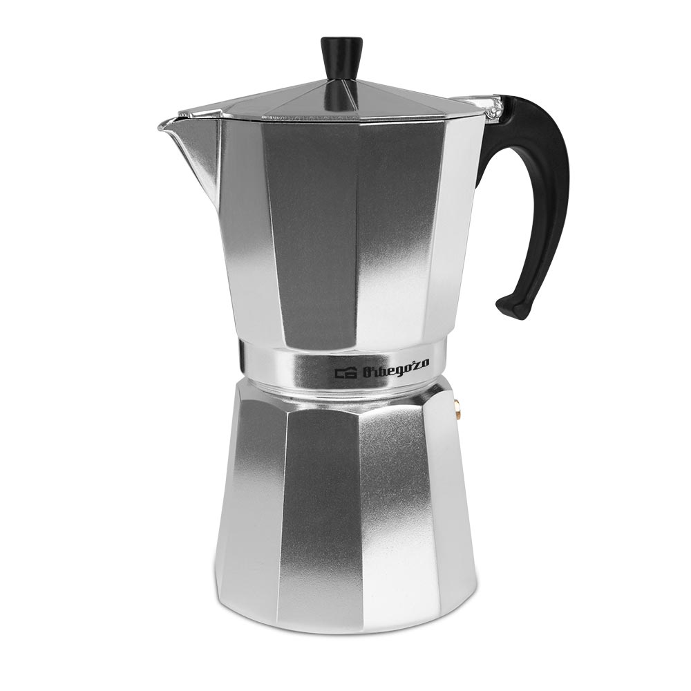 Orbegozo KF 1200 Cafetière Italienne en Aluminium Prépare 12 Tasses de Café Aromatique et Poignée Ergonomique Exquise - Soupape de Sécurité et Nettoyage Facile Idéale pour Partager des Moments Spéciaux
