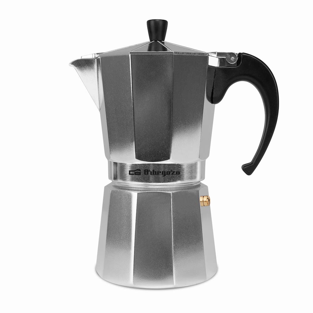 Orbegozo KF 900 Cafetière en aluminium pour 9 tasses - Poignée ergonomique - Soupape de sécurité - Nettoyage facile - Profitez de votre café en bonne compagnie