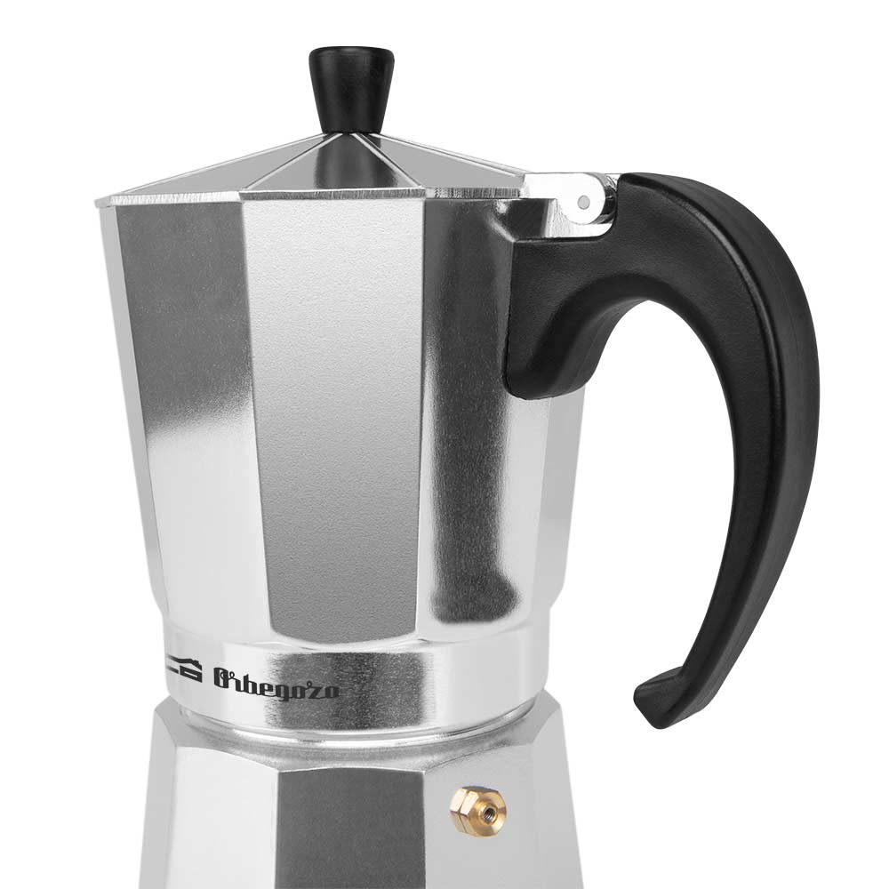Orbegozo KF 900 Cafetière en aluminium pour 9 tasses - Poignée ergonomique - Soupape de sécurité - Nettoyage facile - Profitez de votre café en bonne compagnie