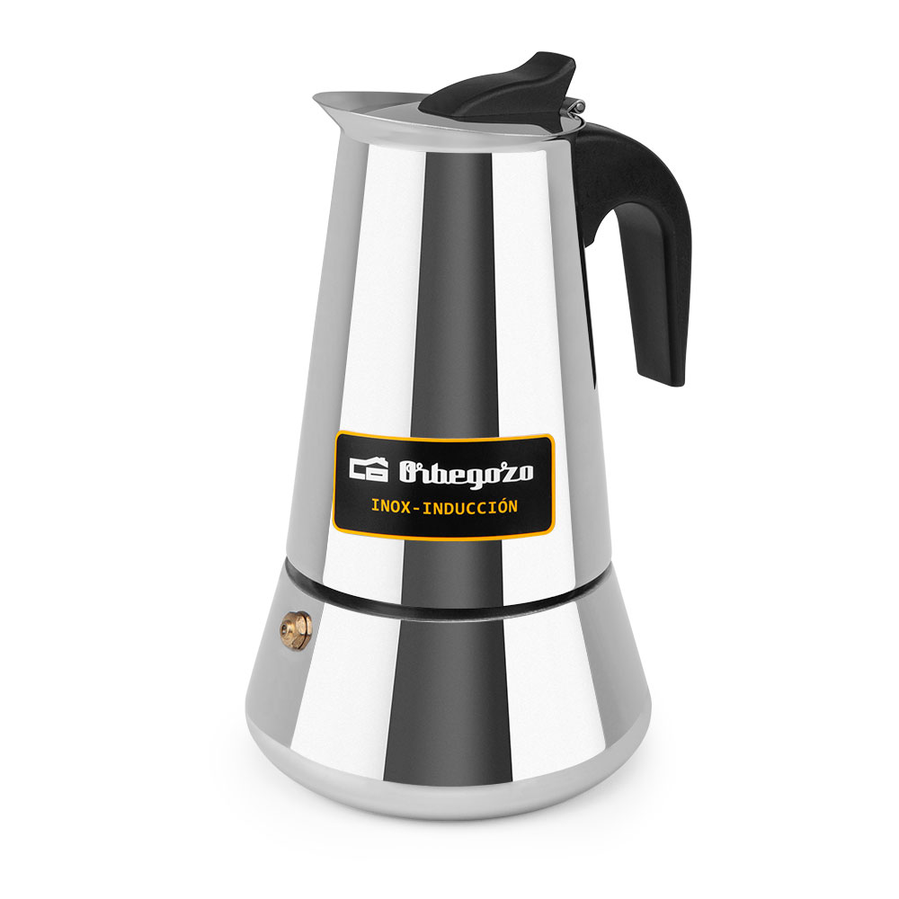 Orbegozo KFI 660 Cafetière italienne en acier inoxydable - Capacité 6 tasses - Compatible avec différents types de cuisines - Poignée ergonomique pour une manipulation en toute sécurité