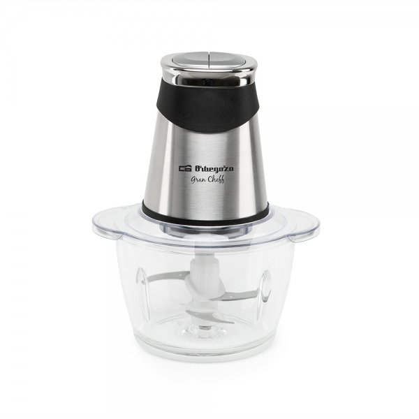 Orbegozo MC 4650 Hachoir 500 W - Récipient en verre d'une capacité de 1,2 L - 4 lames en acier inoxydable et 2 niveaux de puissance - Convient pour piler la glace