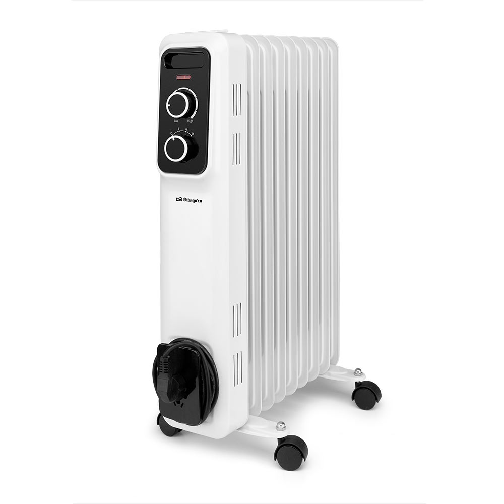 Orbegozo RS 2000 Radiateur à huile élégant et puissant - Puissance maximale 2000W - 9 éléments chauffants - Protection contre la surchauffe et anti-basculement - Manipulation et transport faciles