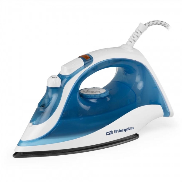 Orbegozo SV 2025 Fer à Vapeur 2000W - Semelle Antiadhésive - Fonction Spray, Autonettoyant, Repassage à Sec - Régulateur de Température - Coloris Blanc/Bleu