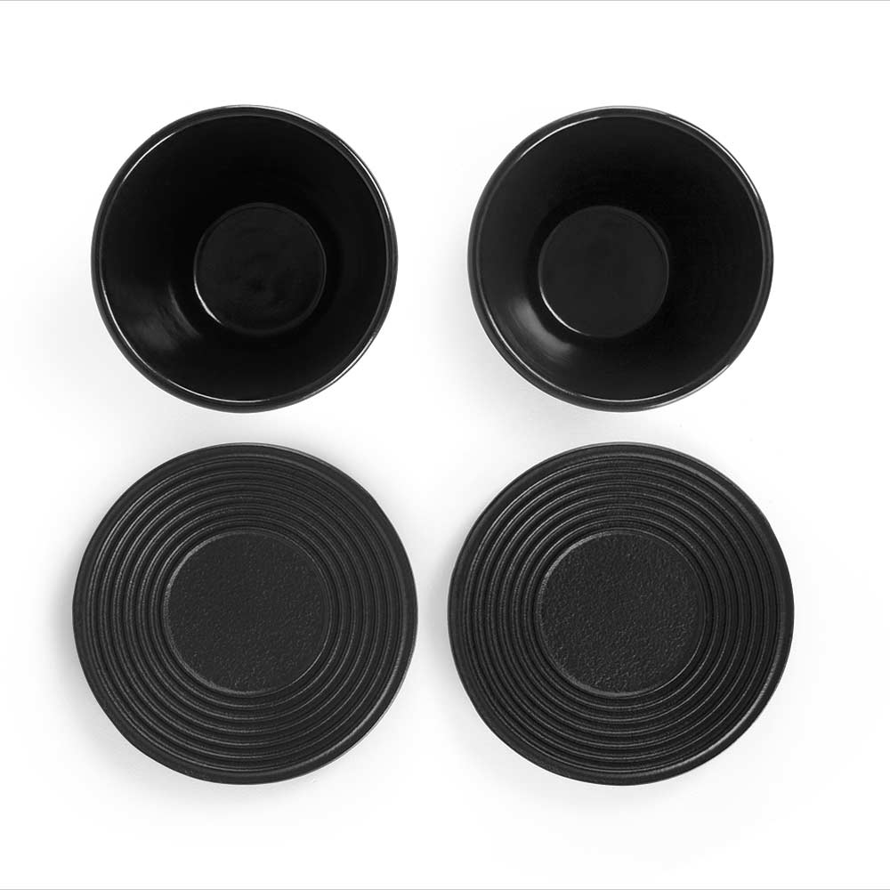 Orbegozo Tetsubin Mug Set – Design japonais – Fonte – 120 ml – Comprend des sous-verres – Profitez du thé avec style et qualité