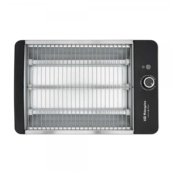 Orbegozo TO 2030 Grille-Pain Horizontal Inox 600W - 6 Positions de Grillage - Pour Tout Type de Pain - Bac Récupérateur de Miettes - Minuterie avec Signal Acoustique