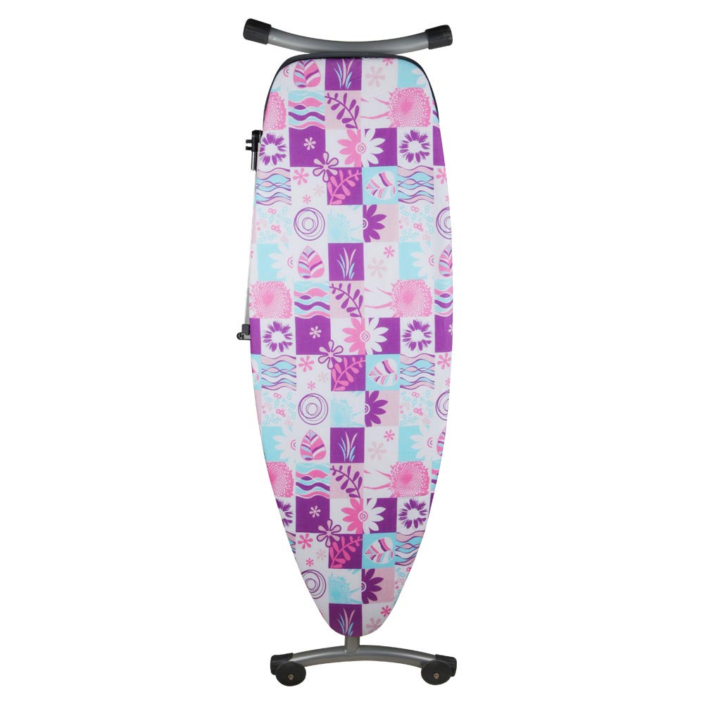 Orbegozo TP 1350 Table à repasser pliante avec repose-fer et housse en coton - Grille en acier résistante - Hauteur réglable jusqu'à 93 cm - Roues pour une mobilité facilitée