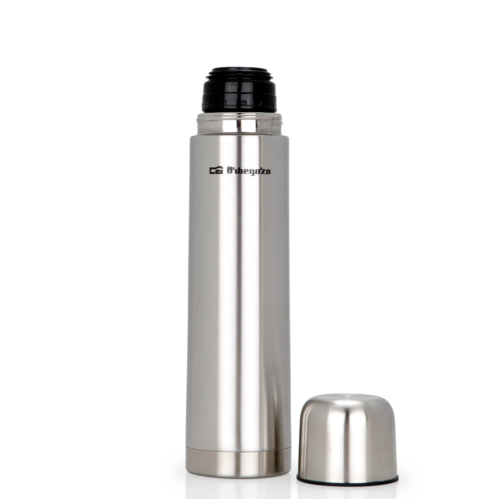 Orbegozo TRL 10060 Thermos en Inox - Conserve les liquides froids pendant 24H et chauds pendant 12H - Capacité 1000 ml - Bouchon distributeur - Antioxydant et sans odeur