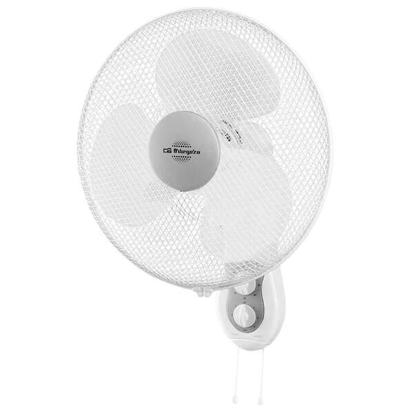 Orbegozo WF 0139 Ventilateur Mural Efficace et Sûr - Pales 40 cm - 3 Vitesses - Tête Multi-Réglable - Grille de Protection - Puissance 45W - Minuterie 2h