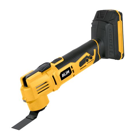 Outil multifonction à batterie Blim 20V - Vitesse variable de 10 000 à 17 000 tr/min - Moteur RS775 Dc - Angle d'oscillation : 3° - Lumière LED - Accessoires inclus - Couleur noire