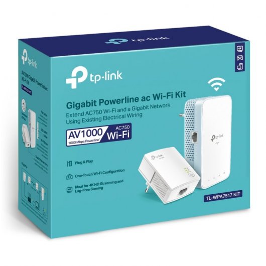 Pack Adaptateur CPL WiFi AV1000 TP-Link - 1000Mbps - Portée jusqu'à 300m - Gigabit Ethernet