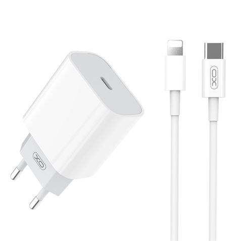 Pack Chargeur Secteur Port USB-C 20W + Cable USB-C vers Lightning