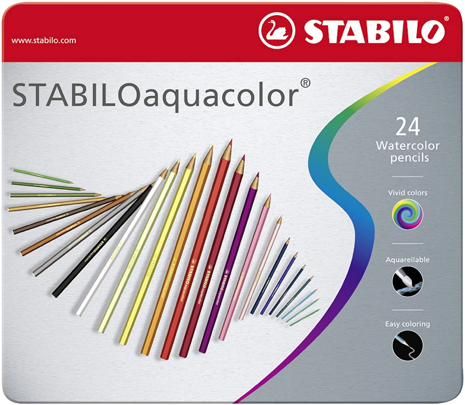  Pack 24 Crayons Stabilo Aquacolor 2,8 mm