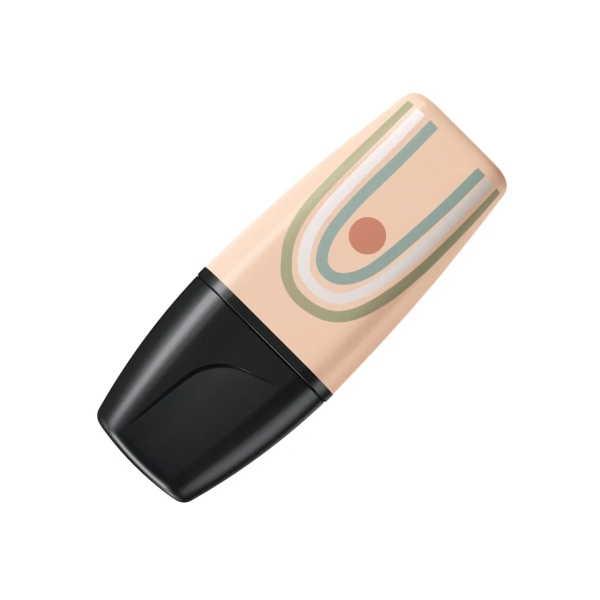 Pack de 5 marqueurs fluorescents Stabilo Boss Mini Naturevibes - Trait de 2 à 5 mm - Encre à l'eau - Anti-dessèchement - Vert boue, vert terre, terre de Sienne, beige et gris chaud