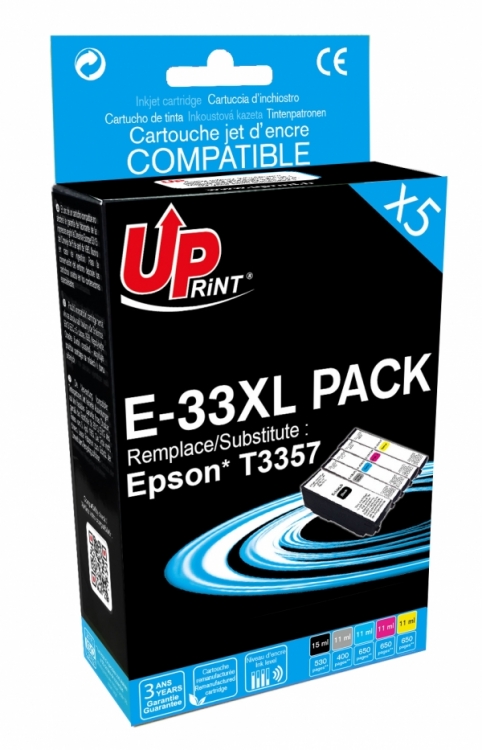Pack PREMIUM compatible EPSON 33XL 5 cartouches