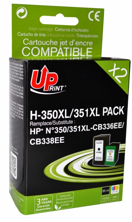 Pack PREMIUM compatible avec HP 350XL 351XL noir et couleur