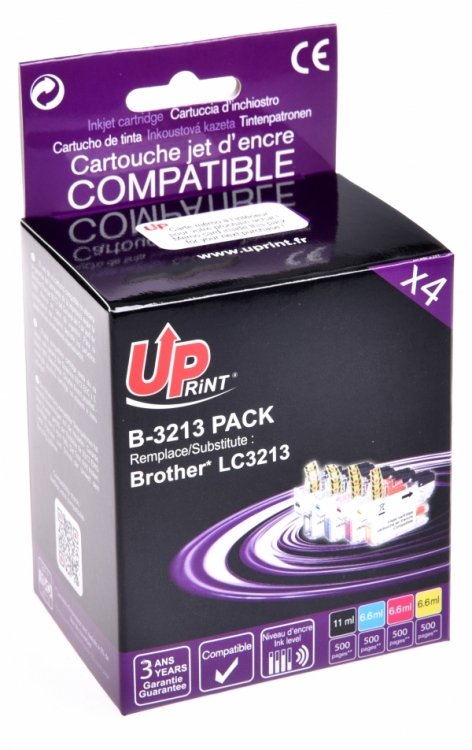 Pack UPrint compatible BROTHER LC-3213, 4 cartouches