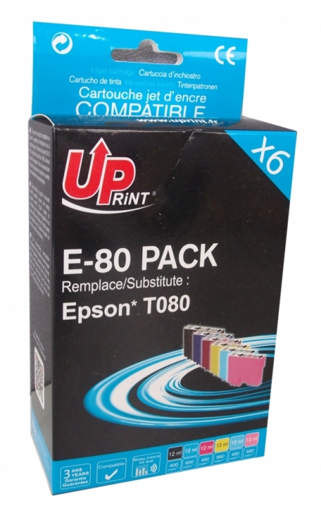 Pack UPrint compatible EPSON T0807, 6 cartouches