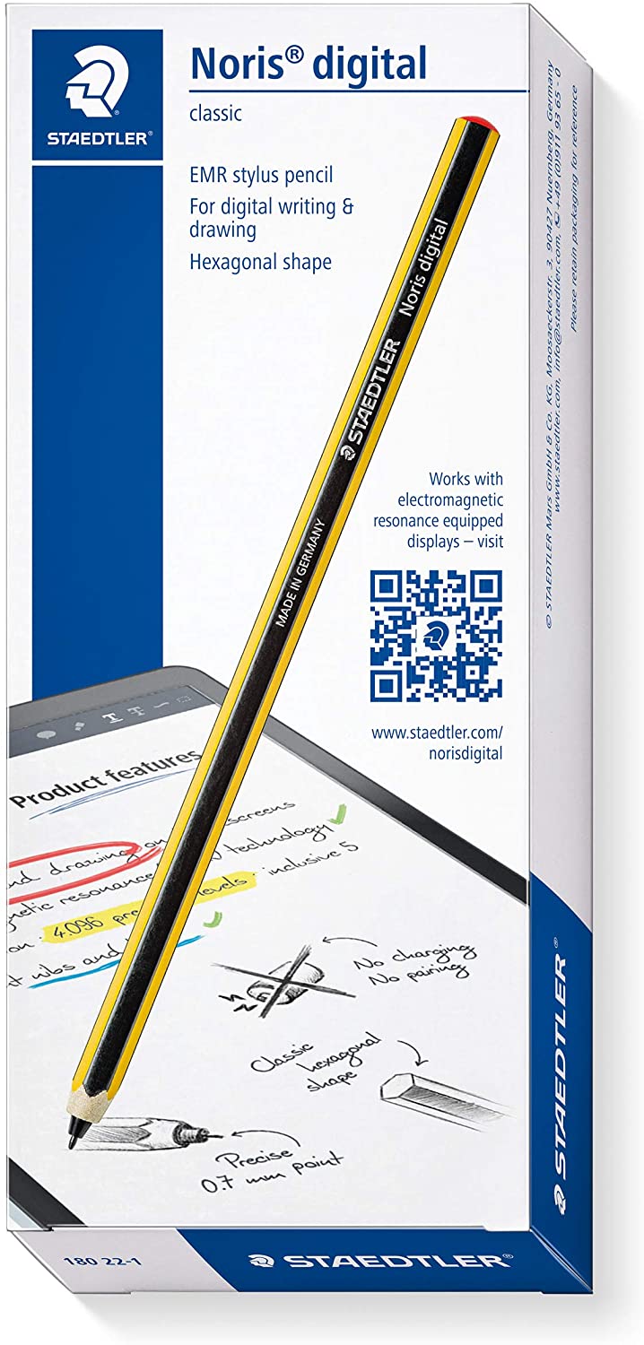 Pack stylo numérique Staedtler Noris Digital + 5 embouts de rechange - Surface antidérapante - Pas de charge nécessaire
