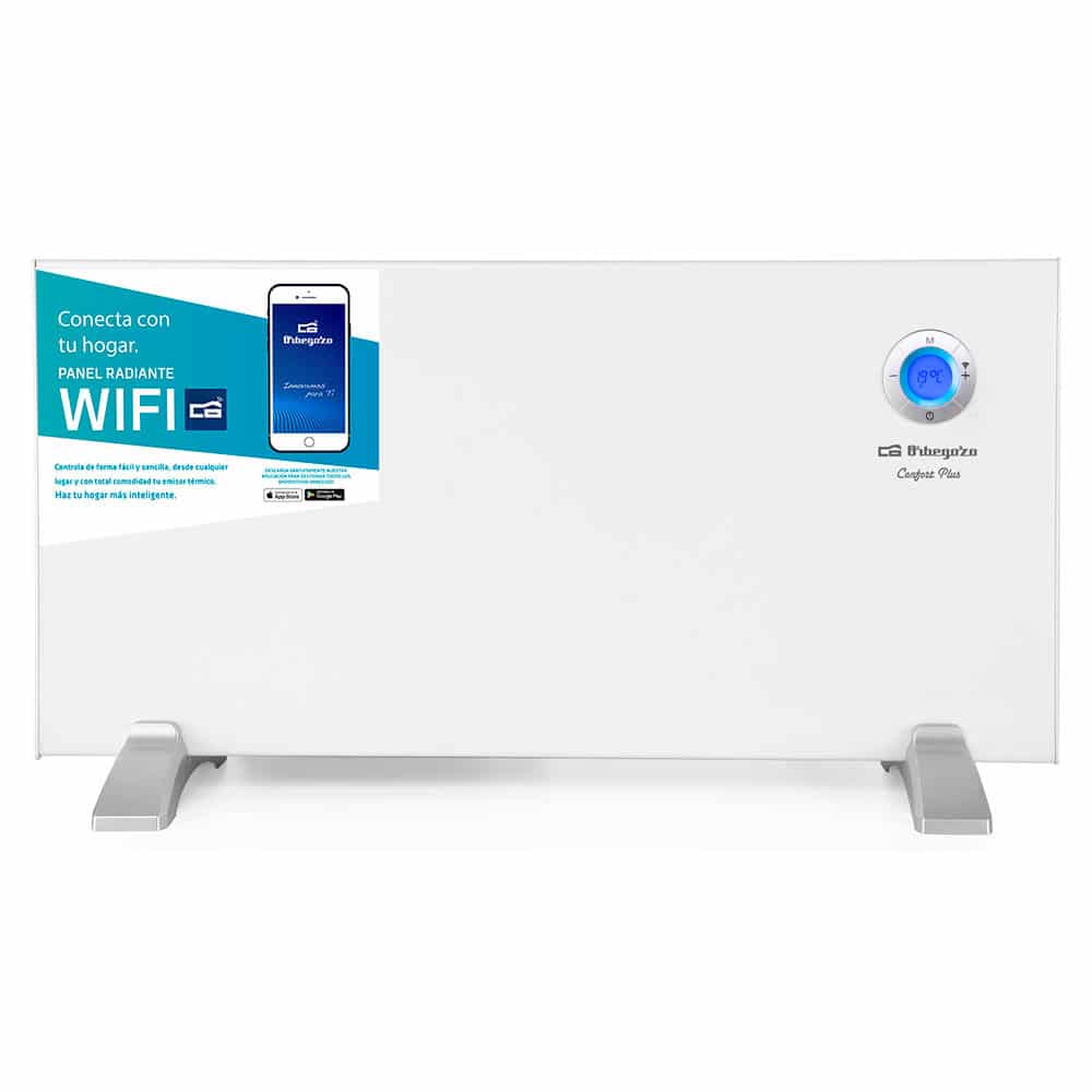 Panneau Radiant Wi-Fi Intelligent Orbegozo REW 1500 - Commande Vocale - Détection de Fenêtre Ouverte - Programmation Quotidienne et Hebdomadaire - Résistance Aluminium - Sécurité Enfants