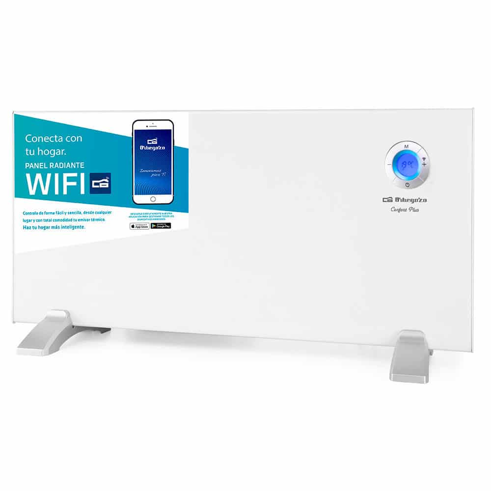 Panneau Radiant Wi-Fi Intelligent Orbegozo REW 1500 - Commande Vocale - Détection de Fenêtre Ouverte - Programmation Quotidienne et Hebdomadaire - Résistance Aluminium - Sécurité Enfants