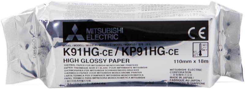 Mitsubishi Papier thermique KP 91 HG-CE pour moniteur foetal