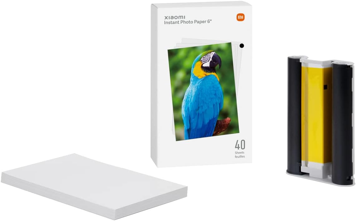 Papier Photo Instantané Xiaomi 6" Papier Photographique pour Imprimante Xiaomi Instant Photo 1S 40 unités