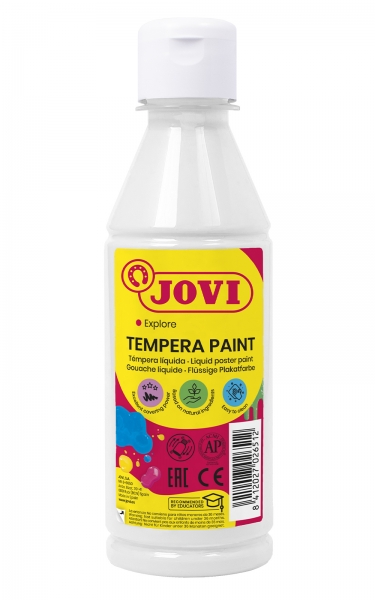 Peinture Tempera Liquide Jovi - À base d'eau - Prête à l'emploi - Haut pouvoir couvrant - Séchage rapide - Excellente performance - Application facile - Couleur blanche