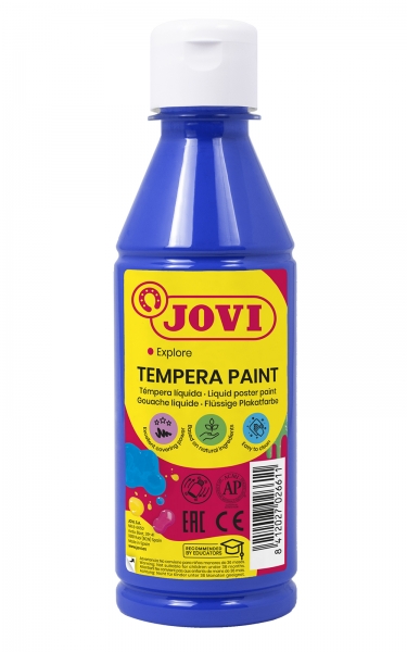 Peinture Tempera Liquide Jovi - À base d'eau - Prête à l'emploi - Haut pouvoir couvrant - Séchage rapide - Excellente performance - Application facile - Couleur bleue