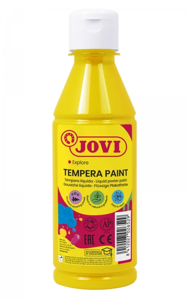 Peinture Tempera Liquide Jovi - À base d'eau - Prête à l'emploi - Pouvoir couvrant élevé - Séchage rapide - Excellente performance - Application facile - Couleur jaune