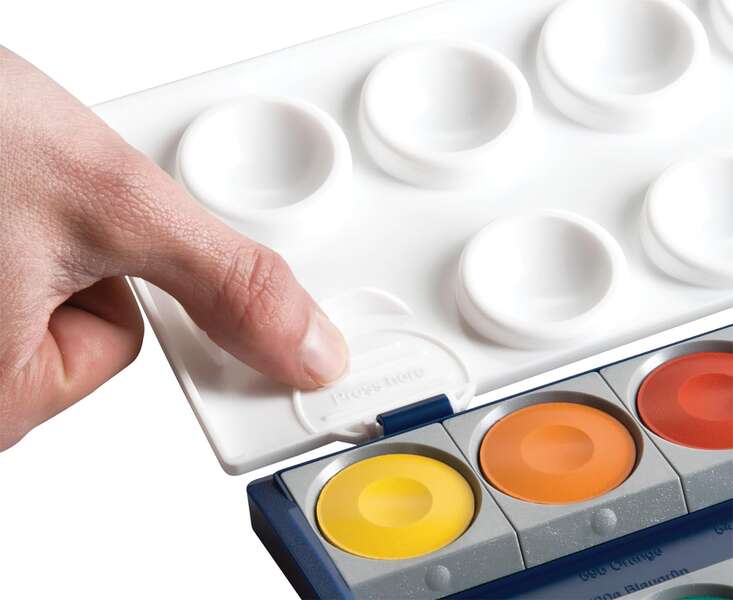 Pelikan Aquarelles Opaques 735/K12 Boîte 12 Puits + 1 Tube Blanc - Couleurs Intenses et Faciles à Diluer - Résistantes à la Lumière - Idéales pour un Usage Scolaire