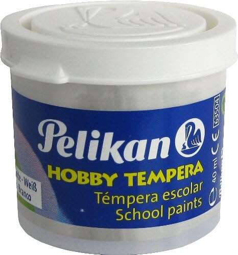 Pelikan School Tempera Bouteille 40 ml – Facile à laver – Idéal pour les travaux manuels – Couleur blanche