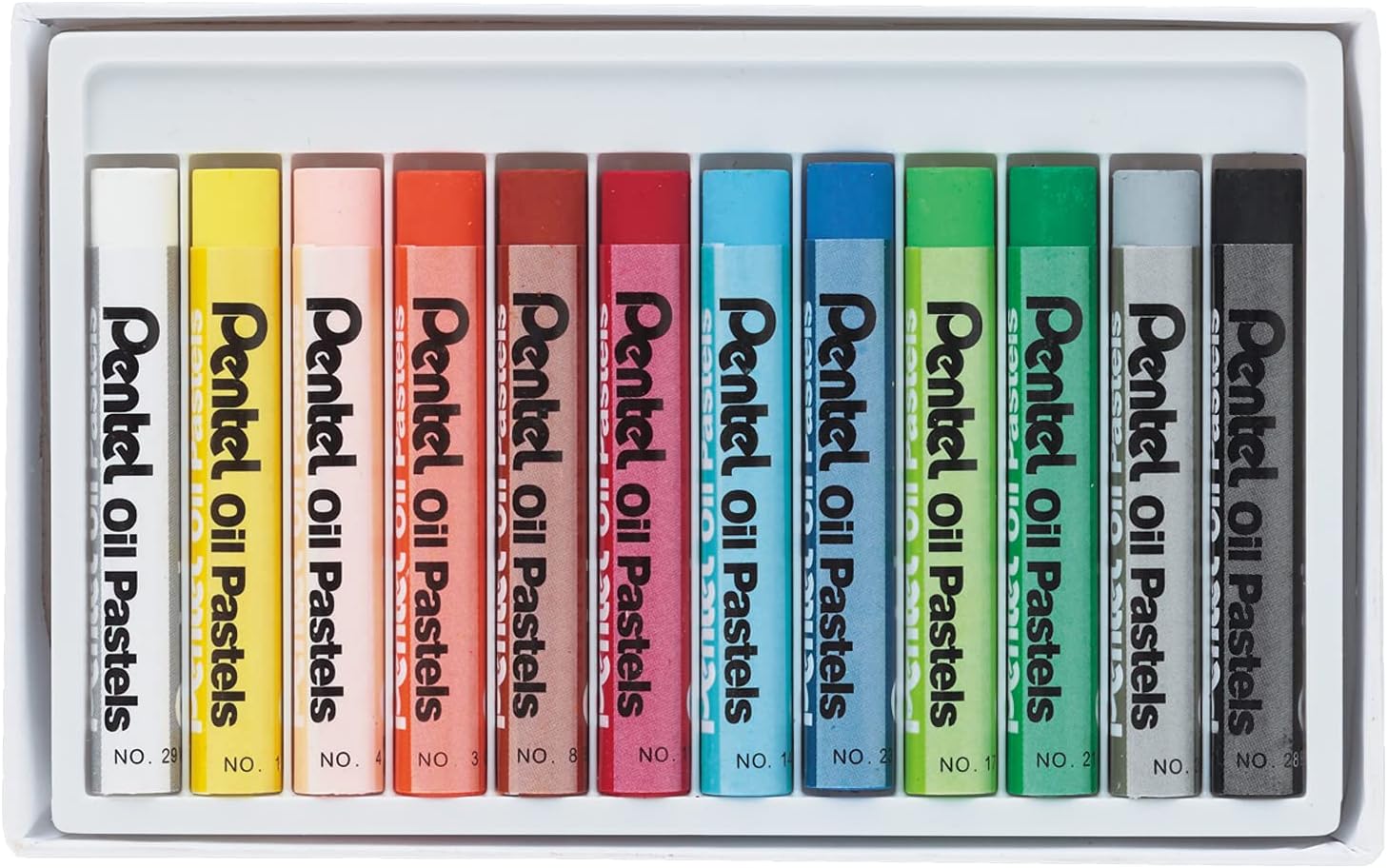 Pentel Pastels à l'huile Lot de 12 pastels à l'huile - Doux, crémeux et séchage lent - Couleurs assorties