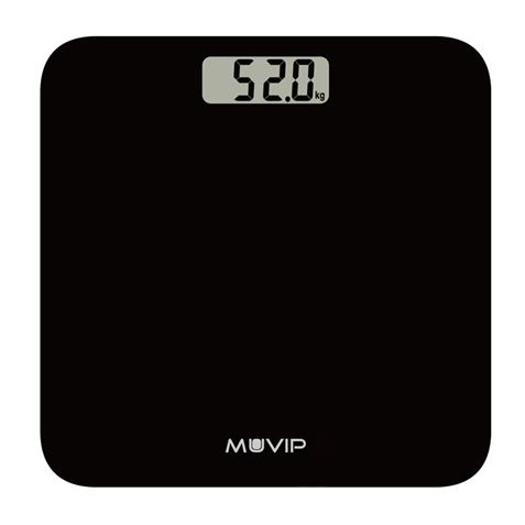 Pèse-personne numérique Muvip - Capacité 180 kg - Capteurs de haute précision - Couleur noire