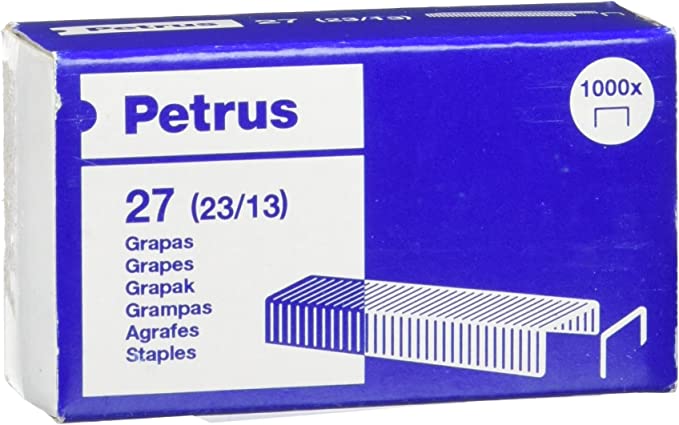 Petrus Boite de 1000 Agrafes Cuivre 23/13 - Jusqu'à 100 Feuilles - Pin 13mm