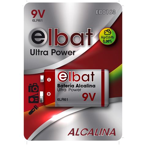 Pile alcaline Elbat 6LR61/9V