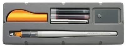 Pilot Pack de stylo plume Parallel Pen 2,4 mm - Pointe en acier - Course 2,4 mm - 2 recharges, kit de nettoyage intérieur et extérieur - Couleur noir/rouge