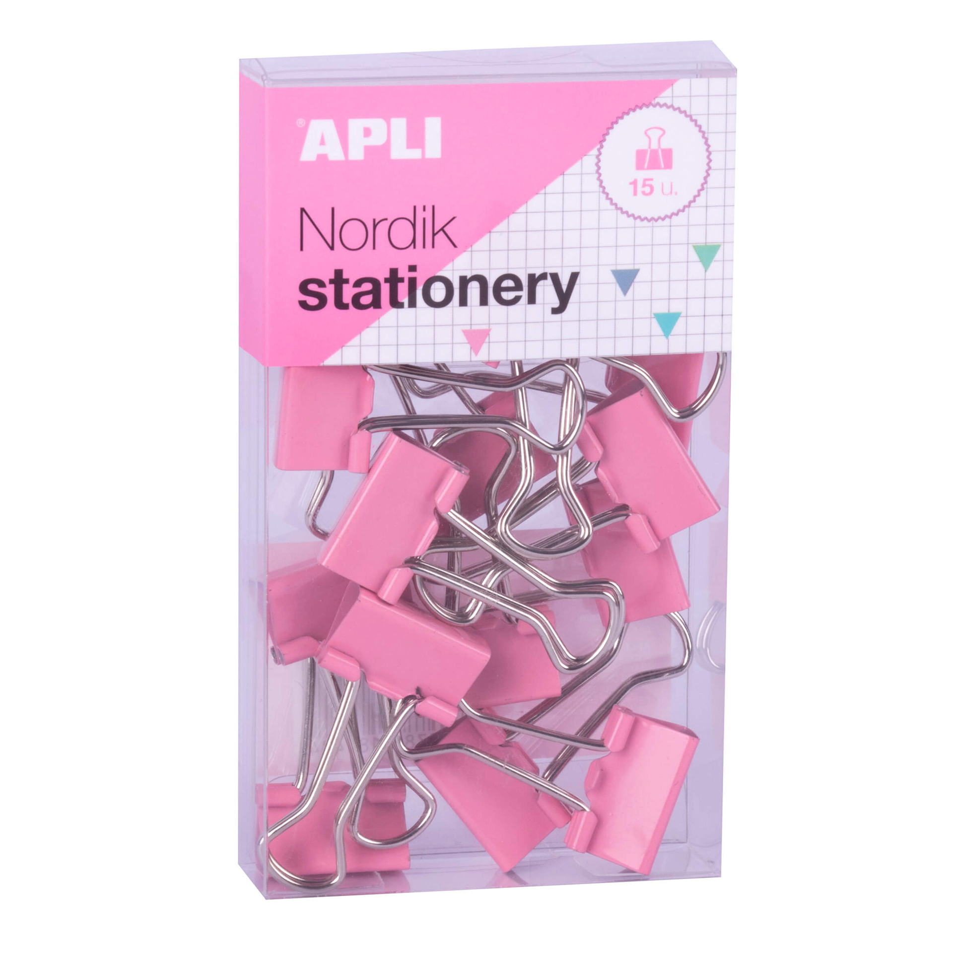 Boîte de 15 pinces à clip couleurs pastel Nordik Apli