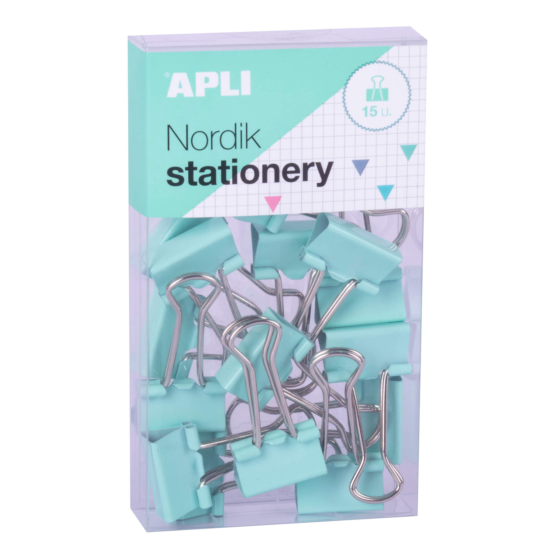Boîte de 15 pinces à clip couleurs pastel Nordik Apli